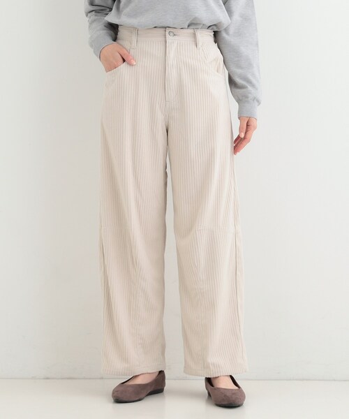 SHOO・LA・RUE(シューラルー)の「【S-LL】大人っぽく穿ける 股上深め コーデュロイカーブパンツ(その他パンツ・レディース・アイボリー/ブラウン系その他・01/02/03/04)」の3枚目の写真
