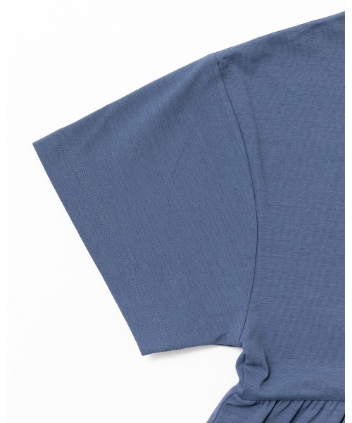 THOUSAND MILE（サウザンドマイル）の「【L's】GATHERED HEM T-SHIRT &  WIDE PANS SET LUXELEAF JERSEY/ギャザーヘムTシャツ＆ワイドパンツ セット（セットアップ・レディース・スミクロ/ホワイト系その他/ブラウン/ブルー・FREE）」の7枚目の写真