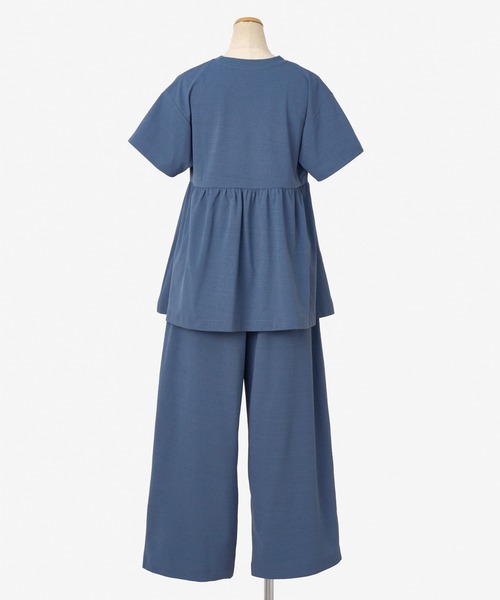 THOUSAND MILE（サウザンドマイル）の「【L's】GATHERED HEM T-SHIRT &  WIDE PANS SET LUXELEAF JERSEY/ギャザーヘムTシャツ＆ワイドパンツ セット（セットアップ・レディース・スミクロ/ホワイト系その他/ブラウン/ブルー・FREE）」の18枚目の写真