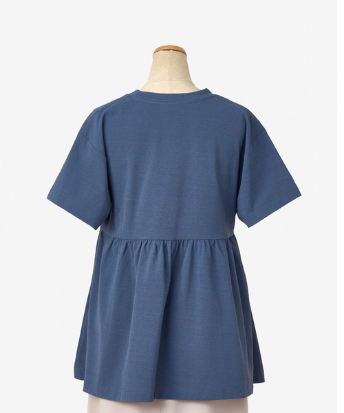THOUSAND MILE（サウザンドマイル）の「【L's】GATHERED HEM T-SHIRT &  WIDE PANS SET LUXELEAF JERSEY/ギャザーヘムTシャツ＆ワイドパンツ セット（セットアップ・レディース・スミクロ/ホワイト系その他/ブラウン/ブルー・FREE）」の22枚目の写真