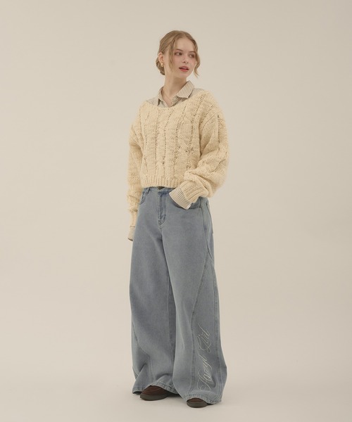 cable loose knit / ケーブルルーズニット（ニット/セーター）｜hazyl