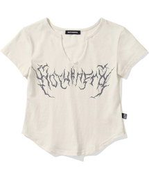 NOT4NERD | W Bat Bone Logo U-Neck - Ivory(Tシャツ/カットソー)