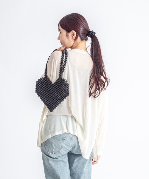 Rivel(リヴェル)の「【THE BAGMATI/ザ・バグマティー】グラスビーズバッグ ハート ハンドバッグ(トートバッグ・レディース・アイボリー/ブラック・FREE)」の16枚目の写真