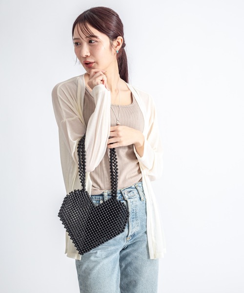 Rivel(リヴェル)の「【THE BAGMATI/ザ・バグマティー】グラスビーズバッグ ハート ハンドバッグ(トートバッグ・レディース・アイボリー/ブラック・FREE)」の17枚目の写真