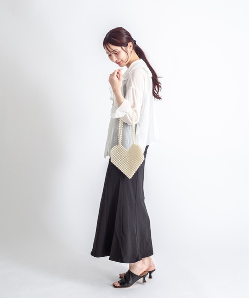 Rivel(リヴェル)の「【THE BAGMATI/ザ・バグマティー】グラスビーズバッグ ハート ハンドバッグ(トートバッグ・レディース・アイボリー/ブラック・FREE)」の9枚目の写真