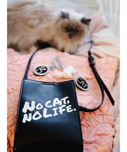 mmts(マミタス)の「"NO CAT, NO LIFE." ショルダーBAG(ショルダーバッグ・レディース・ブラック・ONE SIZE)」の1枚目の写真