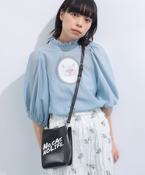 mmts(マミタス)の「"NO CAT, NO LIFE." ショルダーBAG(ショルダーバッグ・レディース・ブラック・ONE SIZE)」の2枚目の写真