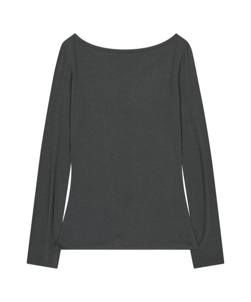 A FEW COMMENTS(アフューコメンツ)の「ペイルプリントレースアップロングスリーブトップ CHARCOAL(Tシャツ/カットソー・レディース・その他・FREE)」の2枚目の写真