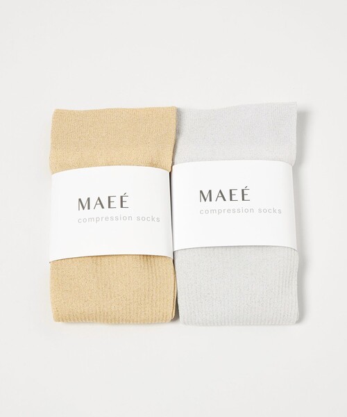 green label relaxing(グリーンレーベルリラクシング)の「<MAEE>コンプレッション ソックス (グリッターリブ) / 着圧ソックス / 靴下(ソックス/靴下・レディース・ゴールド/シルバー・FREE)」の3枚目の写真