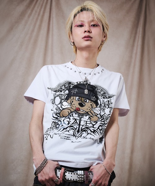 GALFY(ガルフィー)の「A'GEM/9 × .kom 『GALFY/ガルフィー』爆アゲギラTシャツ(Tシャツ/カットソー・メンズ・ホワイト/ブラック・M)」の1枚目の写真