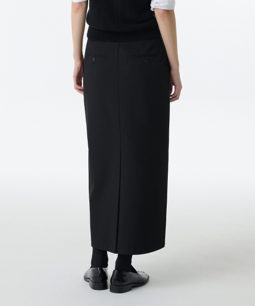MUSINSA STANDARD WOMAN（ムシンサスタンダードウーマン）の「ウィメンズストレートマキシスカート[ブラック]（スカート・レディース・その他・LARGE/MEDIUM/SMALL/X-SMALL）」の4枚目の写真