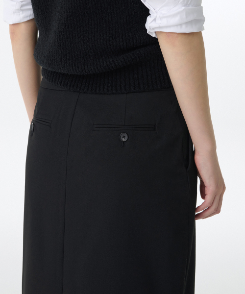 MUSINSA STANDARD WOMAN（ムシンサスタンダードウーマン）の「ウィメンズストレートマキシスカート[ブラック]（スカート・レディース・その他・LARGE/MEDIUM/SMALL/X-SMALL）」の7枚目の写真