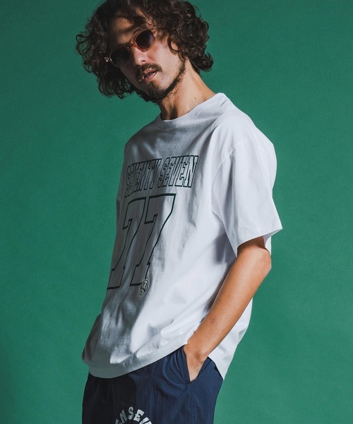 seventy seven(セブンティセブン)の「mt10175-middle onz S-S fine box t-shirt (77number) Tシャツ(7726S200)(Tシャツ/カットソー・メンズ・ホワイト/ブラック/アイボリー・XL/L/M/S)」の9枚目の写真