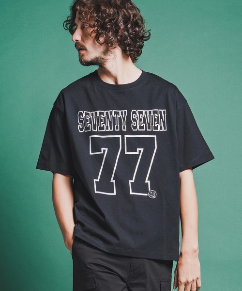 seventy seven(セブンティセブン)の「mt10175-middle onz S-S fine box t-shirt (77number) Tシャツ(7726S200)(Tシャツ/カットソー・メンズ・ホワイト/ブラック/アイボリー・XL/L/M/S)」の15枚目の写真