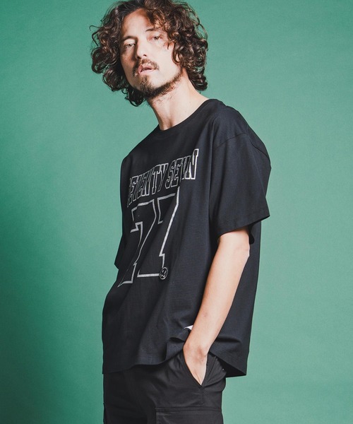 seventy seven(セブンティセブン)の「mt10175-middle onz S-S fine box t-shirt (77number) Tシャツ(7726S200)(Tシャツ/カットソー・メンズ・ホワイト/ブラック/アイボリー・XL/L/M/S)」の16枚目の写真