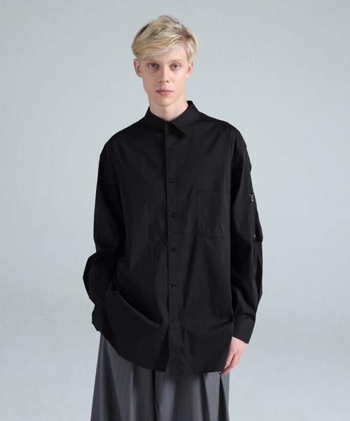 Y-3（ワイスリー）の「Y-3 COTTON LONG SLEEVE SHIRT（シャツ/ブラウス・メンズ・ブラック・XX-SMALL/X-SMALL/SMALL/MEDIUM/LARGE/X-LARGE）」の2枚目の写真