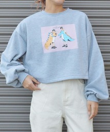 怪獣カップルプリントクロップドトップス