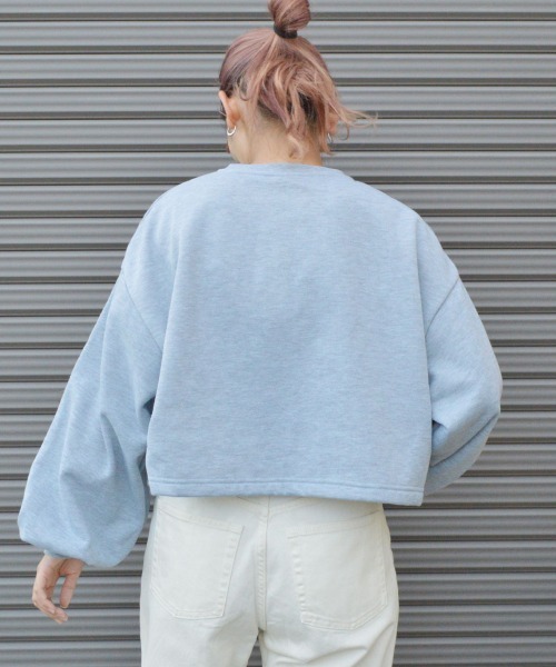 spiritoso(スピリトーゾ)の「怪獣カップルプリントクロップドトップス(スウェット・レディース・ピンク/オリーブ/杢グレー・FREE)」の13枚目の写真