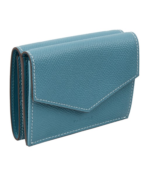 バイカラー 三つ折りミニ財布 本革 エプソンレザー（財布）｜attiree