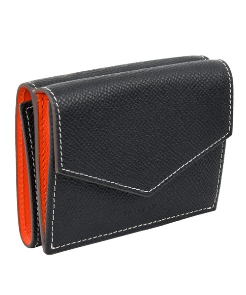 バイカラー 三つ折りミニ財布 本革 エプソンレザー（財布）｜attiree