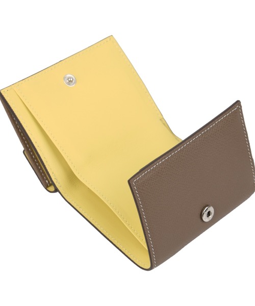 バイカラー 三つ折りミニ財布 本革 エプソンレザー（財布）｜attiree