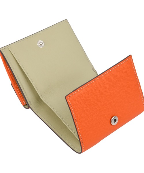 バイカラー 三つ折りミニ財布 本革 エプソンレザー（財布）｜attiree