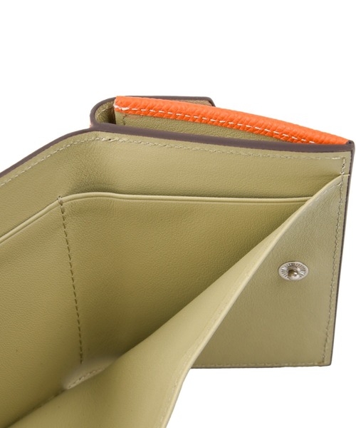 バイカラー 三つ折りミニ財布 本革 エプソンレザー（財布）｜attiree