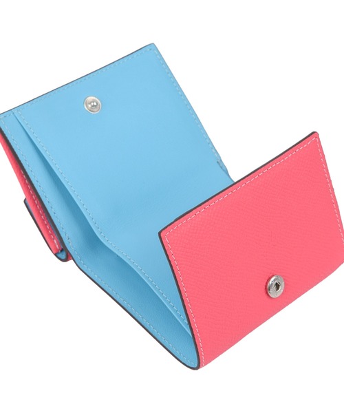 バイカラー 三つ折りミニ財布 本革 エプソンレザー（財布）｜attiree