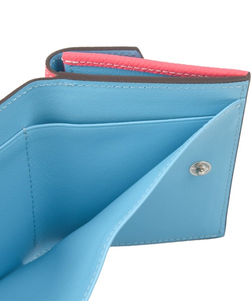 バイカラー 三つ折りミニ財布 本革 エプソンレザー（財布）｜attiree