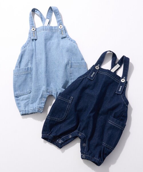 CIAOPANIC TYPY（チャオパニックティピー）の「【BABY】サラッと快適！カボチャデニムサロペロンパース（サロペット/オーバーオール・キッズ・ネイビー/サックスブルー・80）」の2枚目の写真