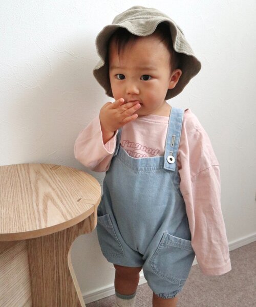 CIAOPANIC TYPY（チャオパニックティピー）の「【BABY】サラッと快適！カボチャデニムサロペロンパース（サロペット/オーバーオール・キッズ・ネイビー/サックスブルー・80）」の5枚目の写真