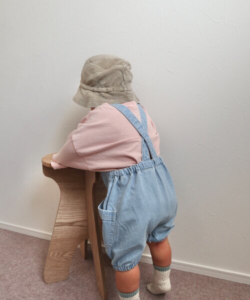 CIAOPANIC TYPY（チャオパニックティピー）の「【BABY】サラッと快適！カボチャデニムサロペロンパース（サロペット/オーバーオール・キッズ・ネイビー/サックスブルー・80）」の6枚目の写真