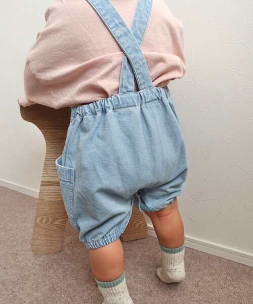 CIAOPANIC TYPY（チャオパニックティピー）の「【BABY】サラッと快適！カボチャデニムサロペロンパース（サロペット/オーバーオール・キッズ・ネイビー/サックスブルー・80）」の14枚目の写真