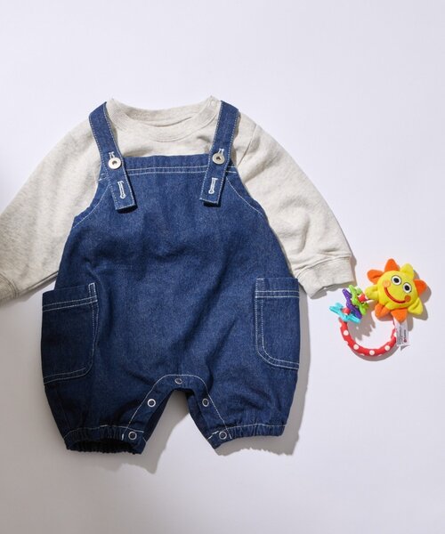 CIAOPANIC TYPY（チャオパニックティピー）の「【BABY】サラッと快適！カボチャデニムサロペロンパース（サロペット/オーバーオール・キッズ・ネイビー/サックスブルー・80）」の19枚目の写真