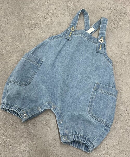CIAOPANIC TYPY(チャオパニックティピー)の「【BABY】サラッと快適!カボチャデニムサロペロンパース(サロペット/オーバーオール・キッズ・ネイビー/サックスブルー・80)」の11枚目の写真