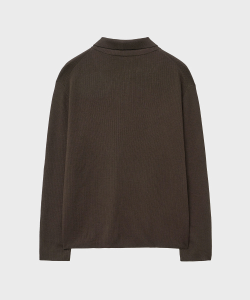 NOIRER(ノイア)の「レイヤードVネックポロニット(ディープブラウン)(ニット/セーター・メンズ・その他・48/50/52)」の3枚目の写真