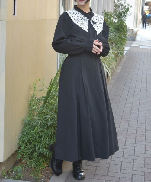 axes femme(アクシーズファム)の「付け襟付ハイウエストワンピース(ワンピース・レディース・クリーム/ブラック/ミント・MEDIUM)」の13枚目の写真