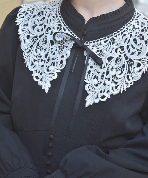 axes femme(アクシーズファム)の「付け襟付ハイウエストワンピース(ワンピース・レディース・クリーム/ブラック/ミント・MEDIUM)」の14枚目の写真