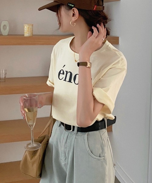 Kuroba（クロバ）の「ロゴプリントTシャツ（Tシャツ/カットソー・レディース・ベージュ/ホワイト・FREE）」の15枚目の写真