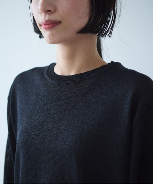 yuni（ユニ　）の「12G和紙/Polyester long sleeves knit Tshirt（ニット/セーター・レディース・ブラック/ブルー/ピンク/ホワイト・FREE）」の12枚目の写真