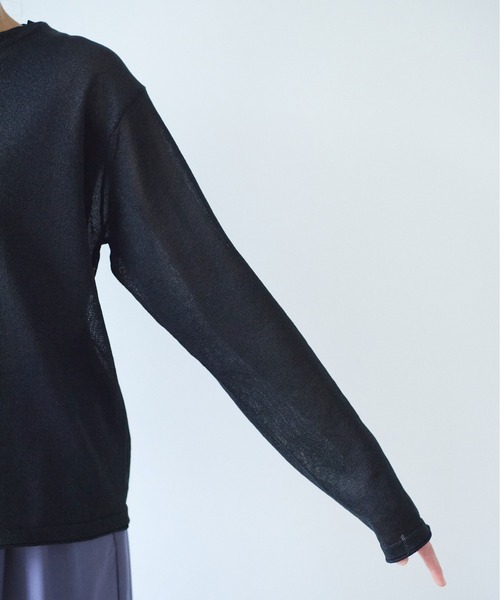 yuni（ユニ　）の「12G和紙/Polyester long sleeves knit Tshirt（ニット/セーター・レディース・ブラック/ブルー/ピンク/ホワイト・FREE）」の13枚目の写真
