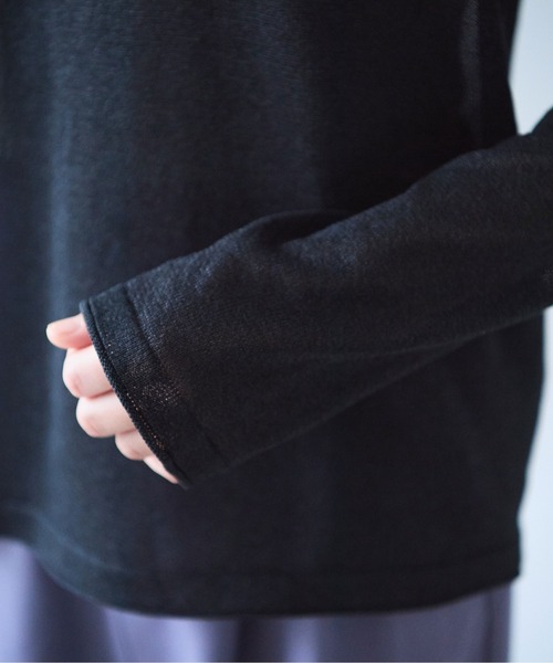 yuni（ユニ　）の「12G和紙/Polyester long sleeves knit Tshirt（ニット/セーター・レディース・ブラック/ブルー/ピンク/ホワイト・FREE）」の14枚目の写真