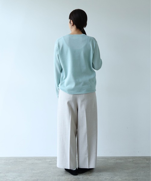 yuni（ユニ　）の「12G和紙/Polyester long sleeves knit Tshirt（ニット/セーター・レディース・ブラック/ブルー/ピンク/ホワイト・FREE）」の17枚目の写真
