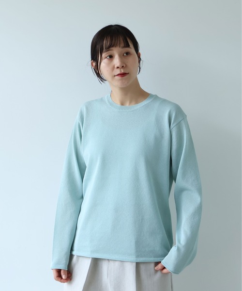 yuni（ユニ　）の「12G和紙/Polyester long sleeves knit Tshirt（ニット/セーター・レディース・ブラック/ブルー/ピンク/ホワイト・FREE）」の19枚目の写真