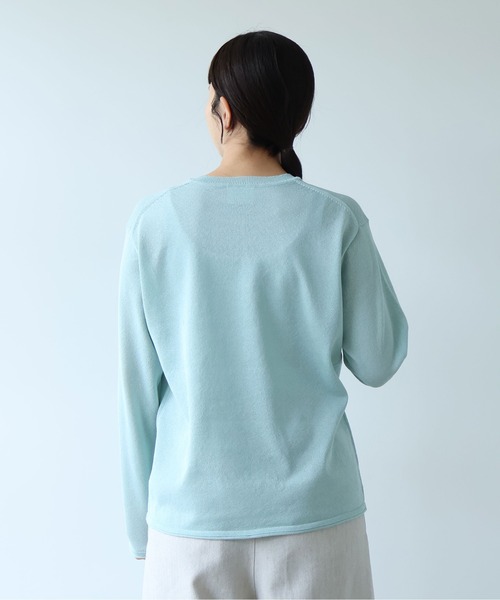 yuni（ユニ　）の「12G和紙/Polyester long sleeves knit Tshirt（ニット/セーター・レディース・ブラック/ブルー/ピンク/ホワイト・FREE）」の21枚目の写真