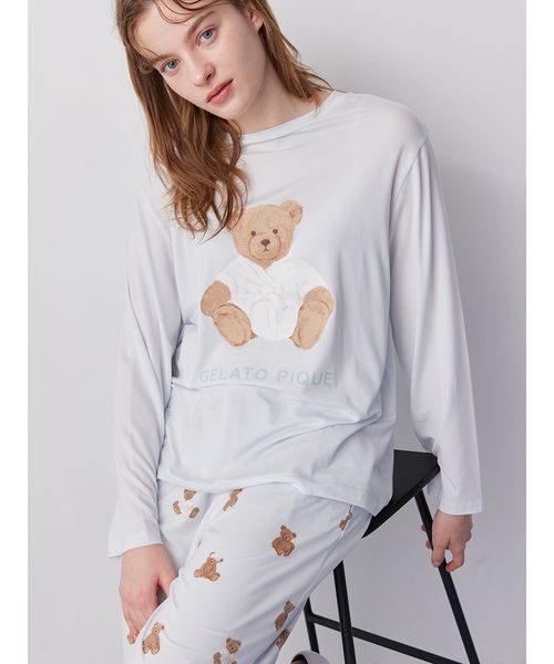新品　未使用品　gelato pique ペア柄リプロンルームウェアセット gelato pique（ジェラートピケ） SALE30%OFF HALLOWEEN リボンフェザー