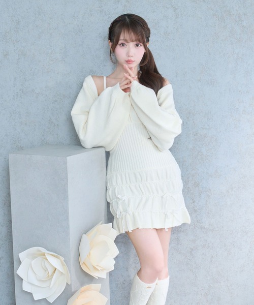 セール】Scrunch cami o/p cardie set（ワンピース）｜Rose Muse（ロゼ