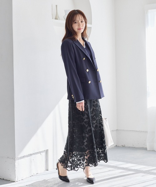 Andemiu（アンデミュウ）の「レースレイヤーマーメイドスカート639328（スカート・レディース・ブラック/アイボリー・SMALL/MEDIUM）」の12枚目の写真