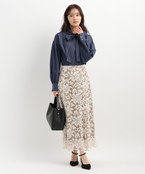 Andemiu（アンデミュウ）の「レースレイヤーマーメイドスカート639328（スカート・レディース・ブラック/アイボリー・SMALL/MEDIUM）」の13枚目の写真