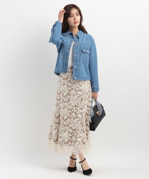 Andemiu（アンデミュウ）の「レースレイヤーマーメイドスカート639328（スカート・レディース・ブラック/アイボリー・SMALL/MEDIUM）」の3枚目の写真